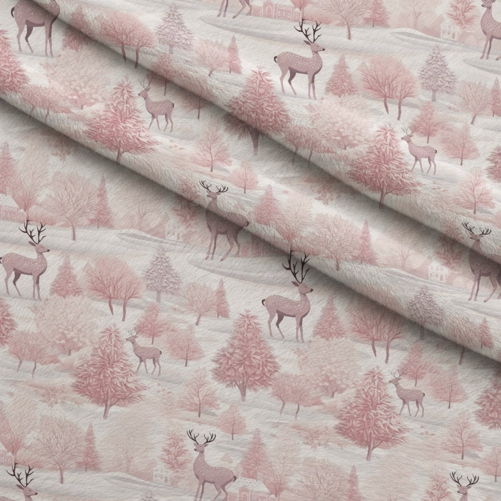 Blush Snowfall Pattern 17 Fleece Fabric — fleece fabric folded close-up preview (mv-fleece-v1:lying)