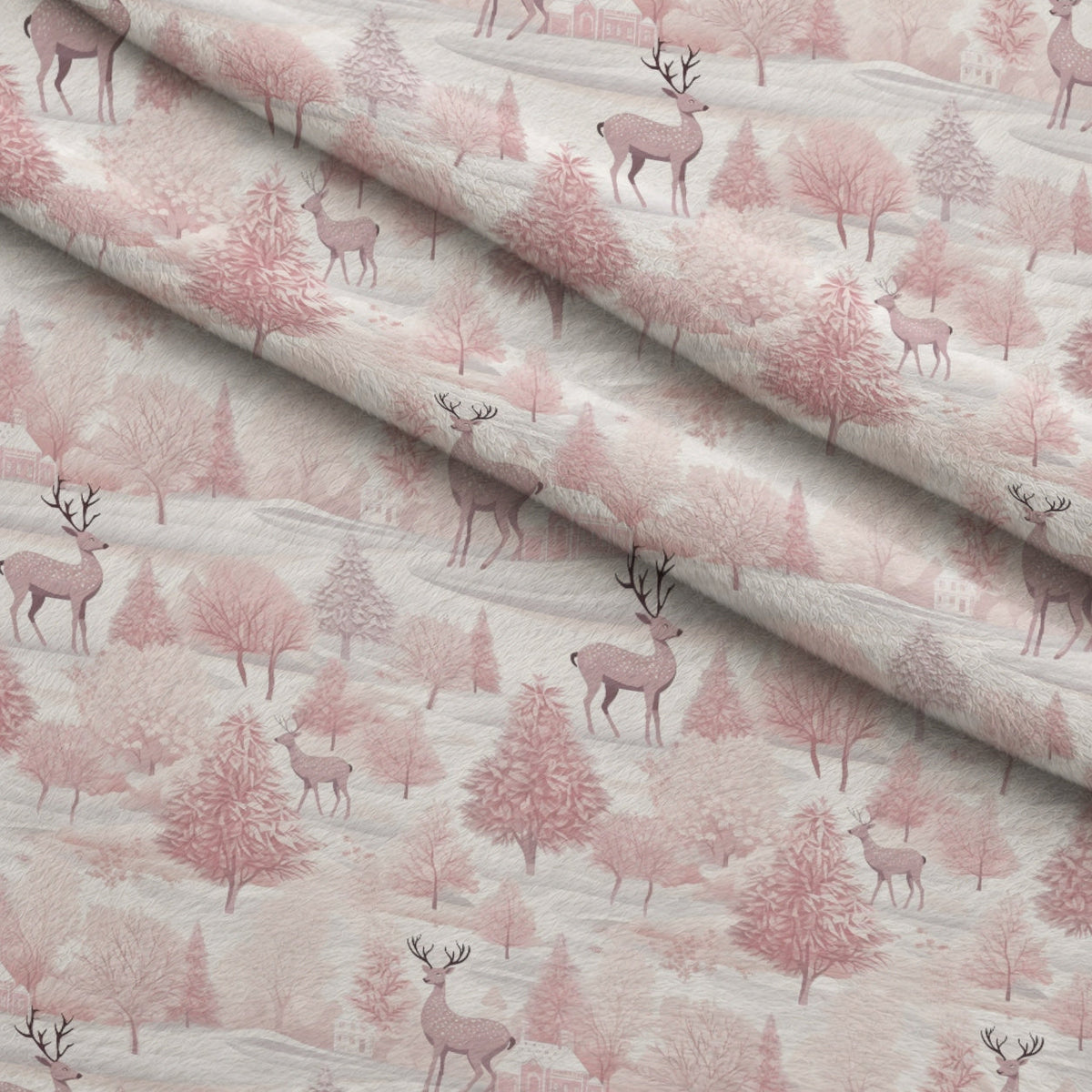 Blush Snowfall Pattern 17 Fleece Fabric — fleece fabric folded close-up preview (mv-fleece-v1:lying)