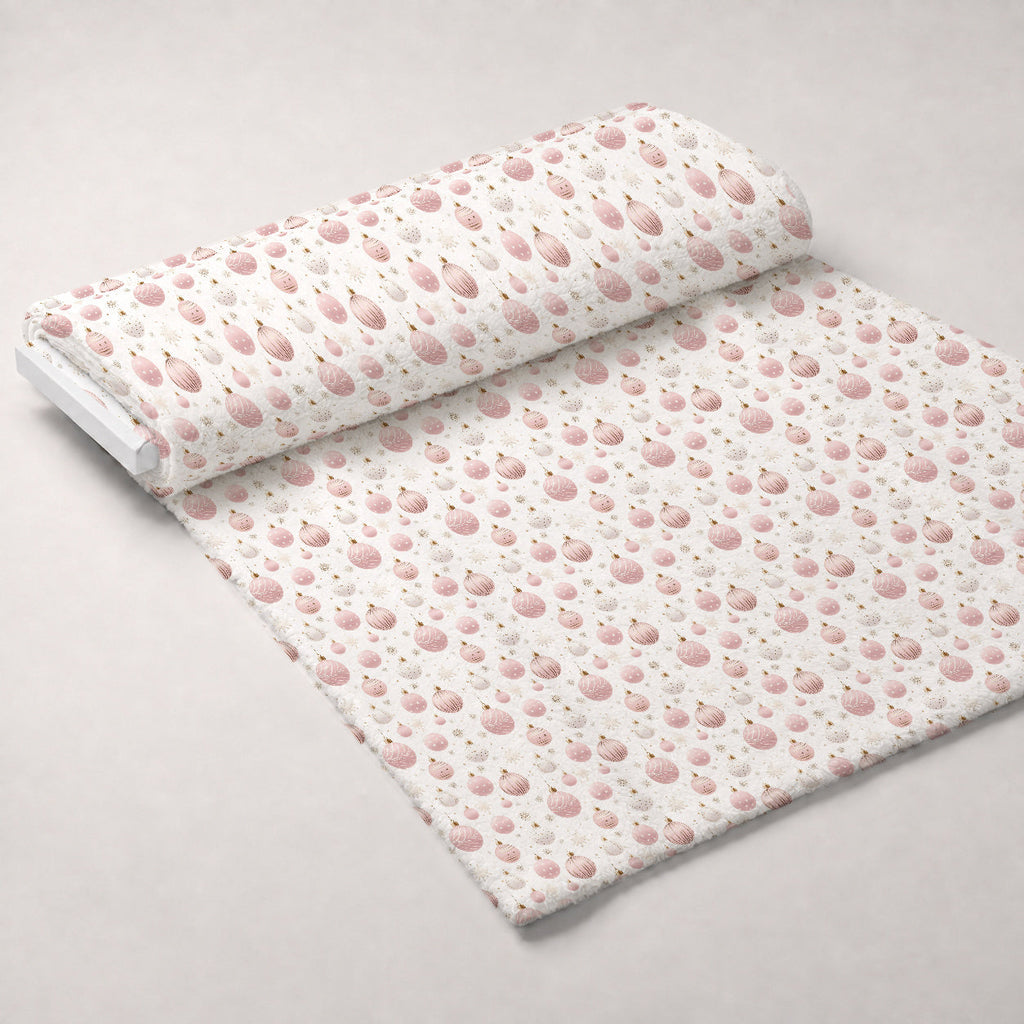 Blush Snowfall Pattern 2 Fleece Fabric — fleece fabric unrolled bolt preview (mv-fleece-v1:bolt)