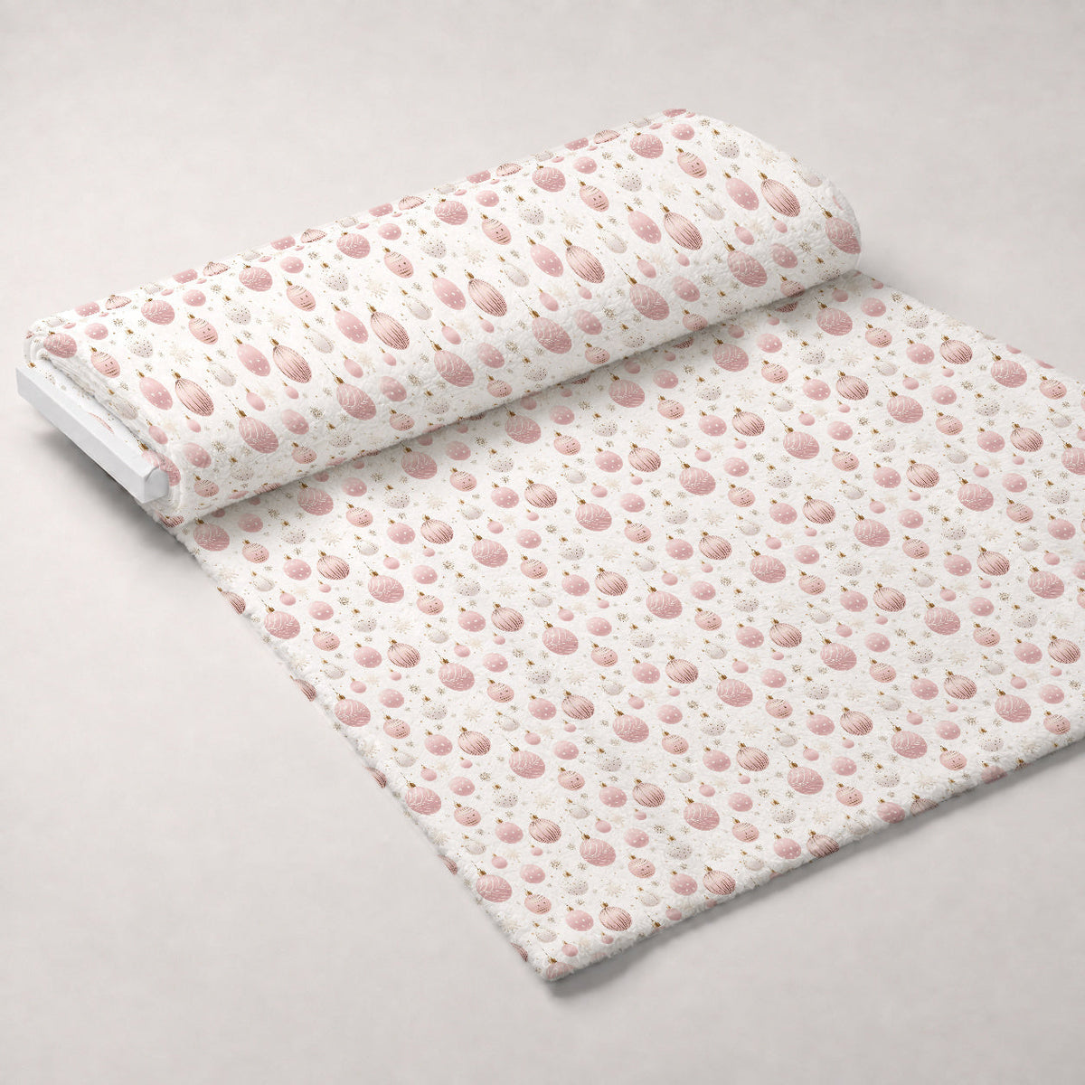 Blush Snowfall Pattern 2 Fleece Fabric — fleece fabric unrolled bolt preview (mv-fleece-v1:bolt)