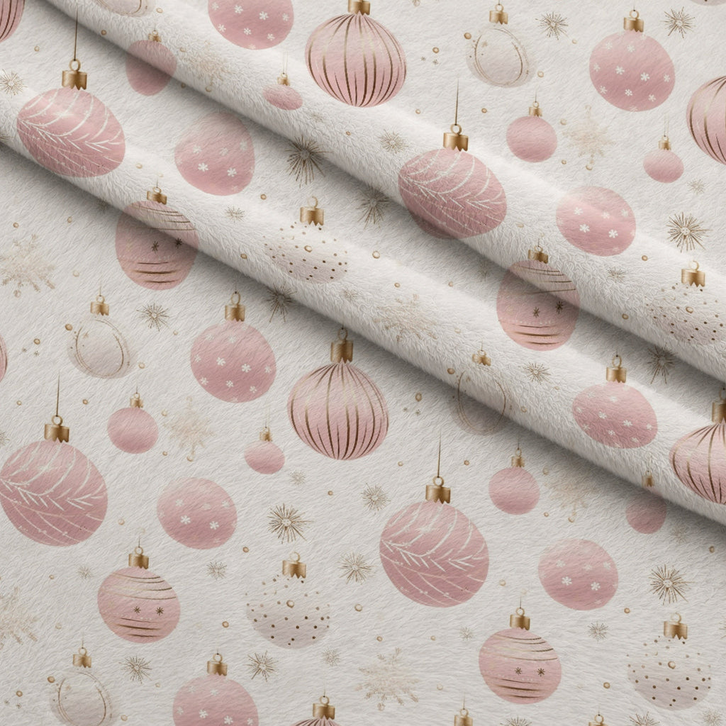 Blush Snowfall Pattern 2 Fleece Fabric — fleece fabric folded close-up preview (mv-fleece-v1:lying)