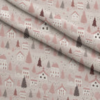 Blush Snowfall Pattern 20 Fleece Fabric — fleece fabric folded close-up preview (mv-fleece-v1:lying)