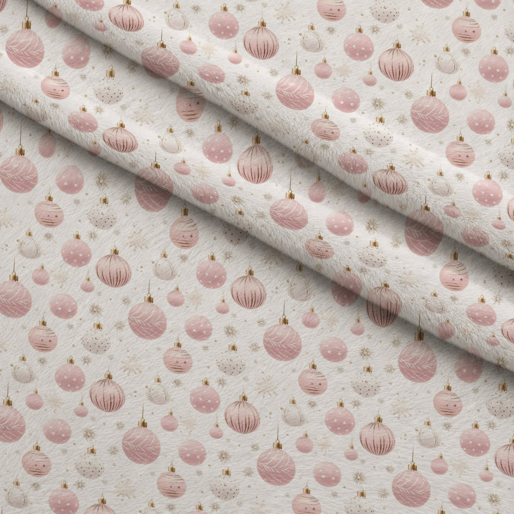 Blush Snowfall Pattern 4 Fleece Fabric — fleece fabric folded close-up preview (mv-fleece-v1:lying)
