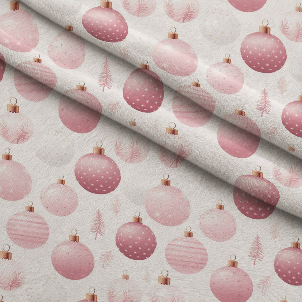 Blush Snowfall Pattern 5 Fleece Fabric — fleece fabric folded close-up preview (mv-fleece-v1:lying)
