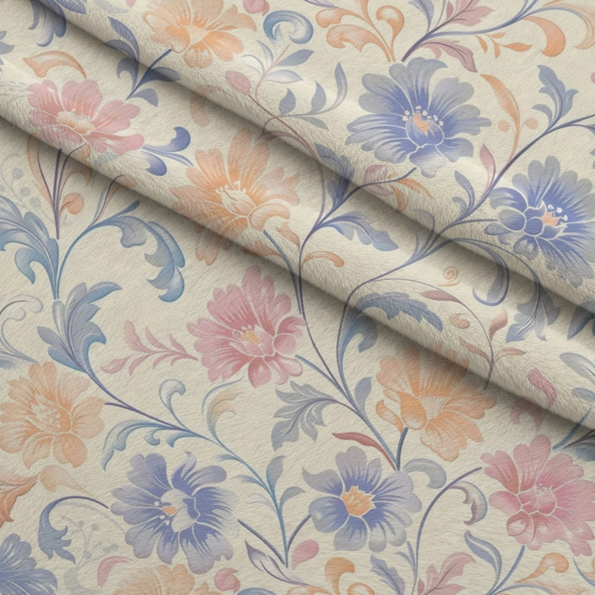 Blushing Meadow Pattern 1 Fleece Fabric — fleece fabric folded close-up preview (mv-fleece-v1:lying)