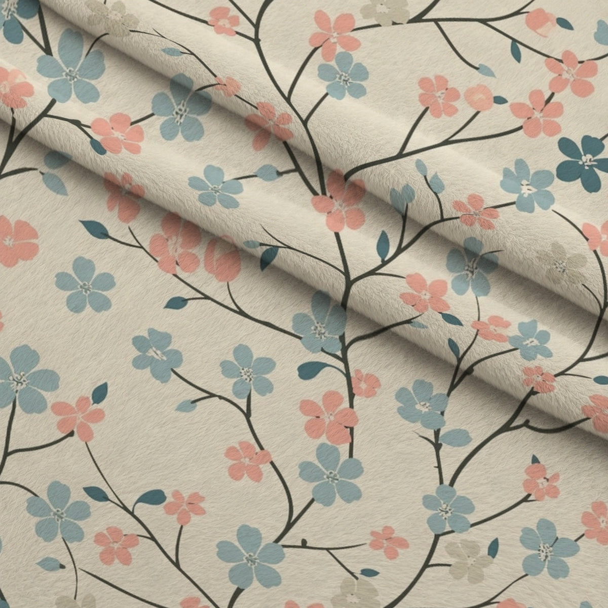 Blushing Meadow Pattern 10 Fleece Fabric — fleece fabric folded close-up preview (mv-fleece-v1:lying)