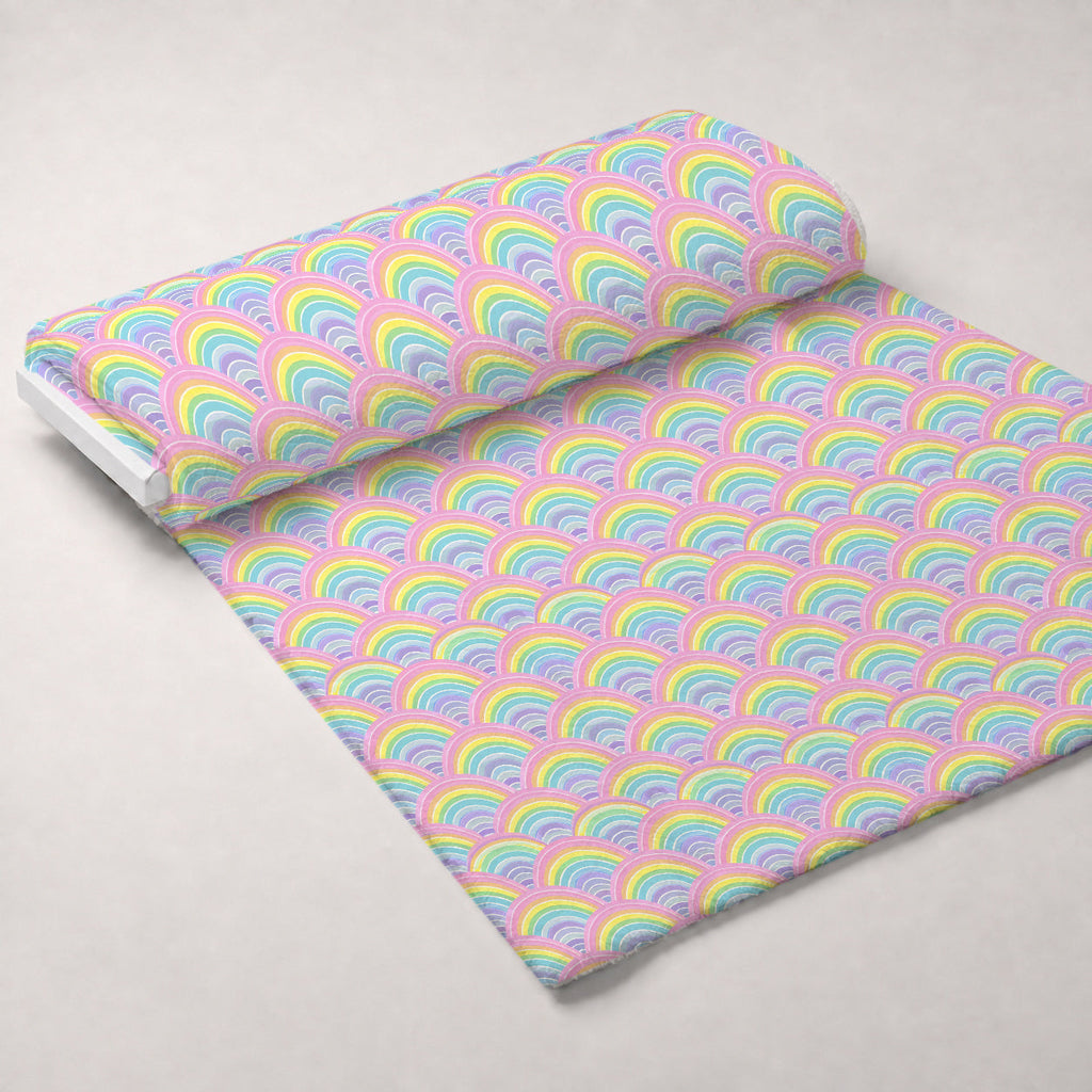 Blushing Meadow Pattern 19 Fleece Fabric — fleece fabric unrolled bolt preview (mv-fleece-v1:bolt)