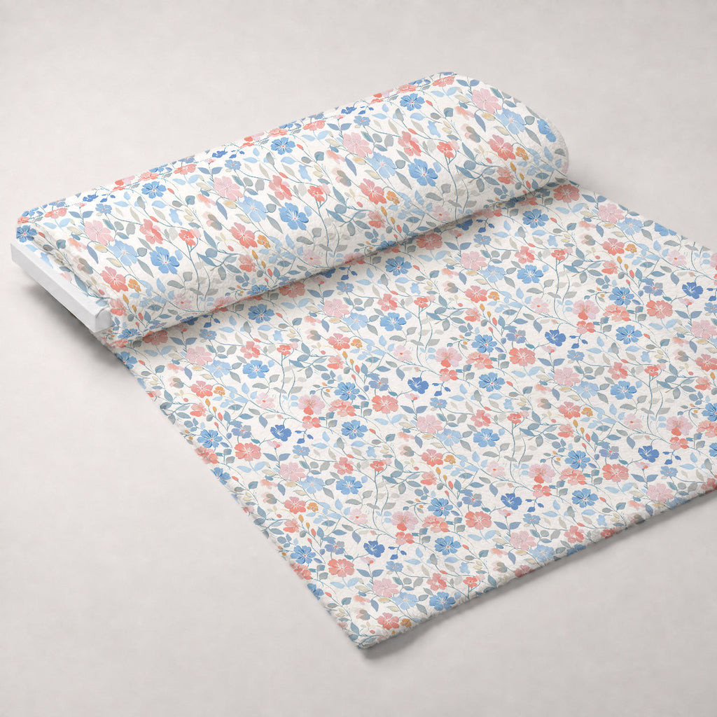 Blushing Meadow Pattern 2 Fleece Fabric — fleece fabric unrolled bolt preview (mv-fleece-v1:bolt)
