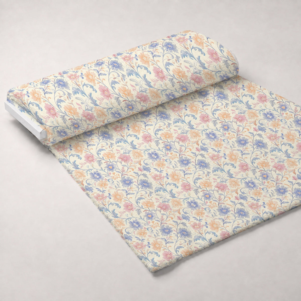Blushing Meadow Pattern 23 Fleece Fabric — fleece fabric unrolled bolt preview (mv-fleece-v1:bolt)