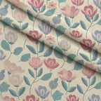 Blushing Meadow Pattern 25 Fleece Fabric — fleece fabric folded close-up preview (mv-fleece-v1:lying)