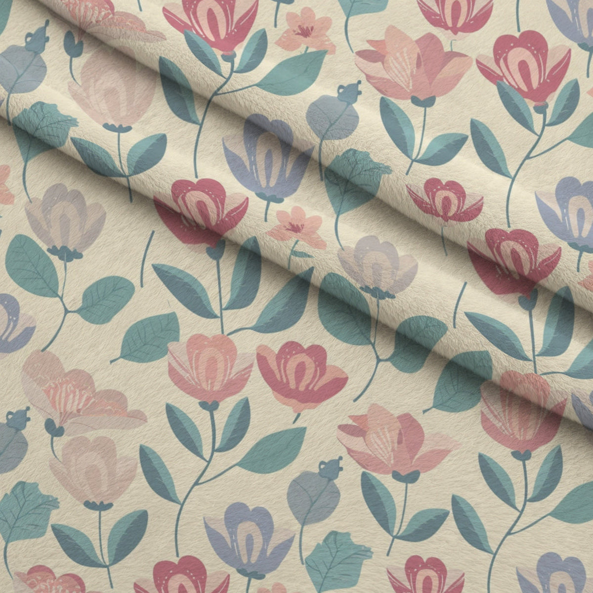 Blushing Meadow Pattern 29 Fleece Fabric — fleece fabric folded close-up preview (mv-fleece-v1:lying)