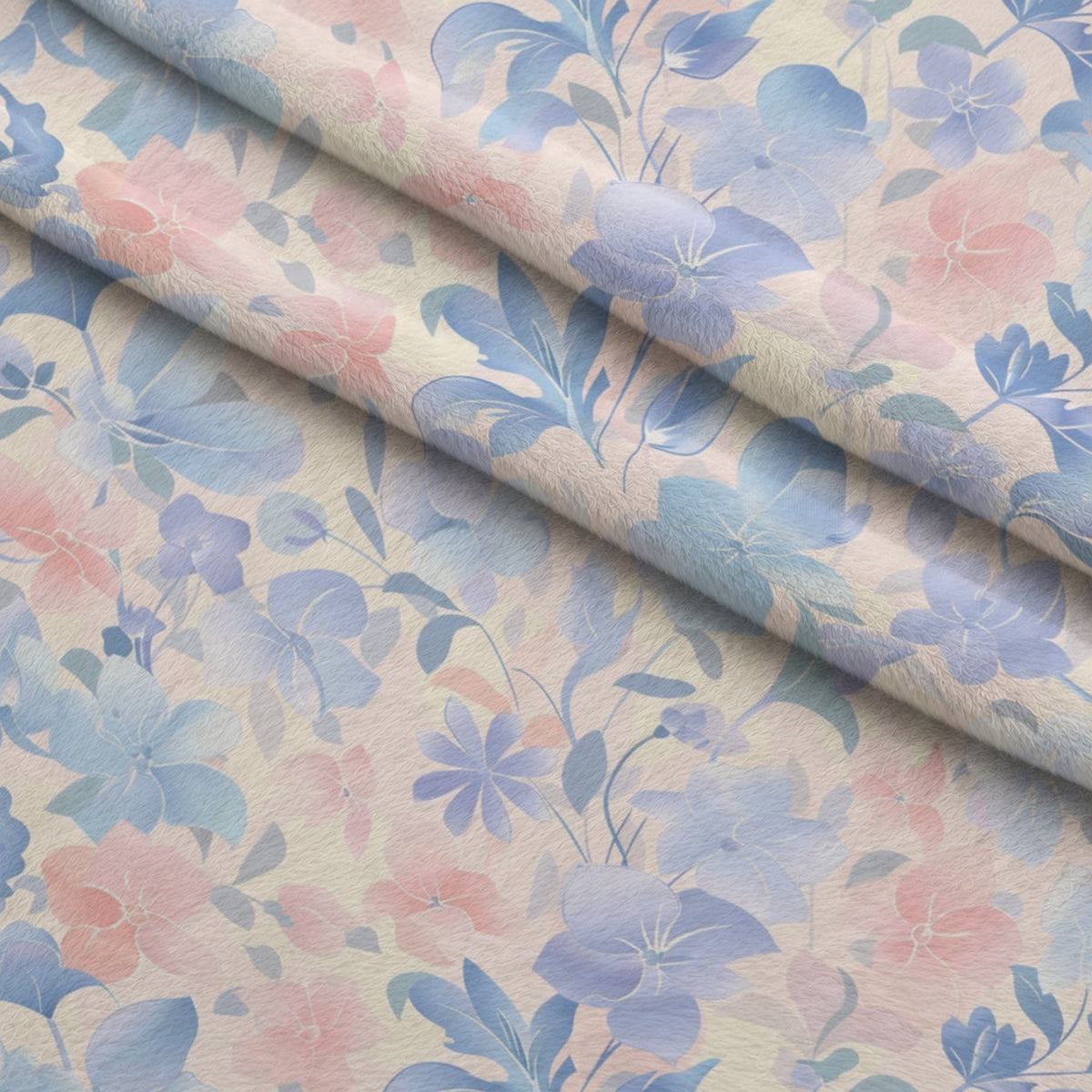 Blushing Meadow Pattern 5 Fleece Fabric — fleece fabric folded close-up preview (mv-fleece-v1:lying)
