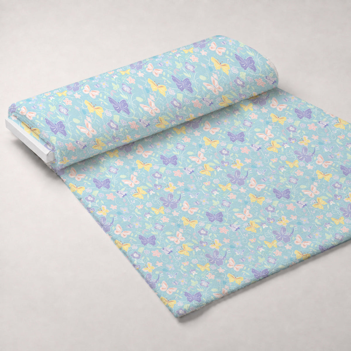 Blushing Meadow Pattern 8 Fleece Fabric — fleece fabric unrolled bolt preview (mv-fleece-v1:bolt)