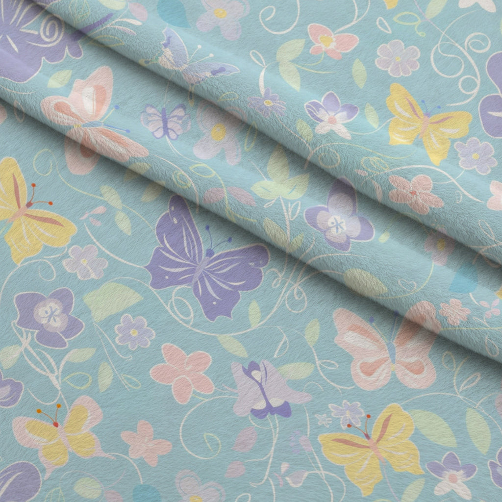 Blushing Meadow Pattern 8 Fleece Fabric — fleece fabric folded close-up preview (mv-fleece-v1:lying)