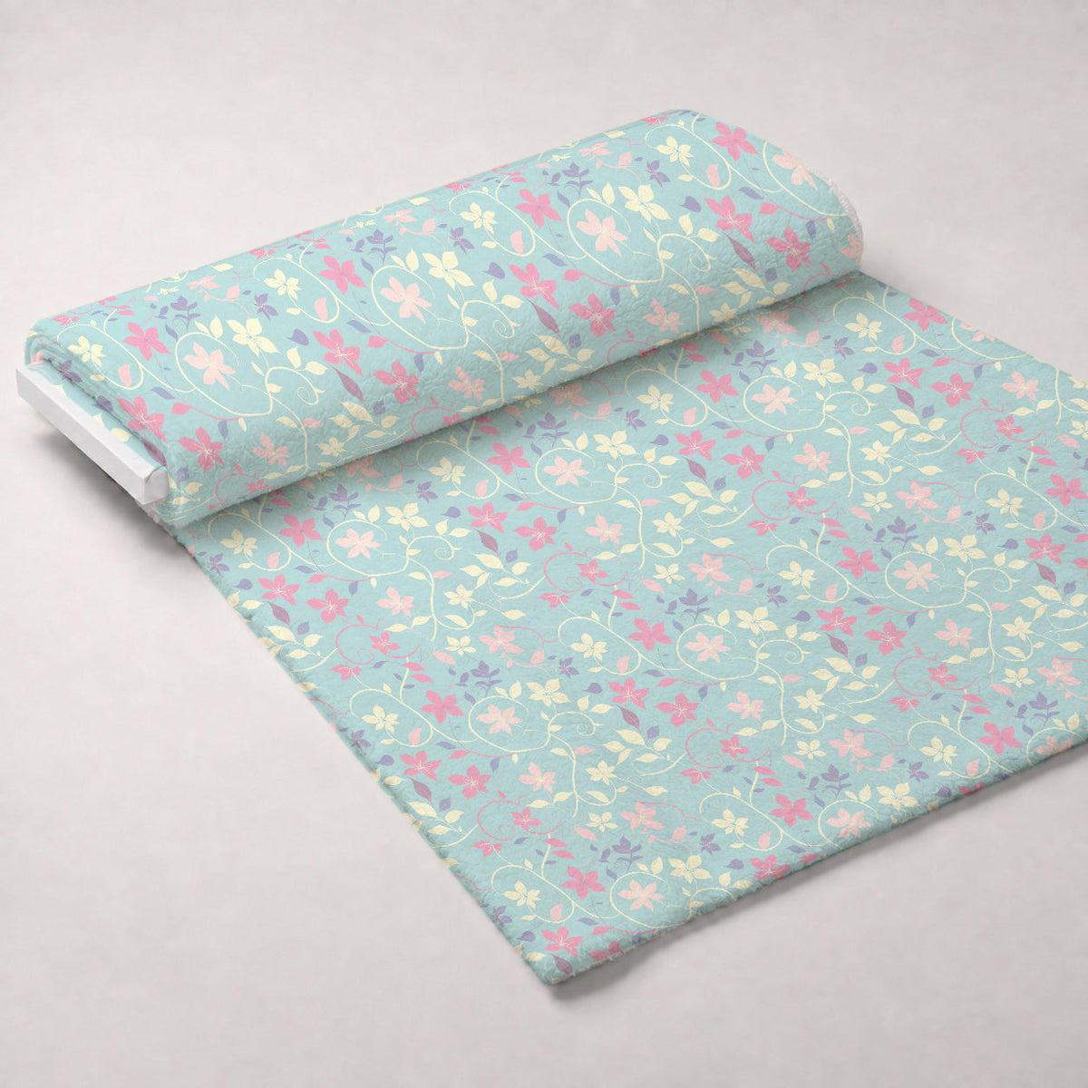 Blushing Meadow Pattern 9 Fleece Fabric — fleece fabric unrolled bolt preview (mv-fleece-v1:bolt)