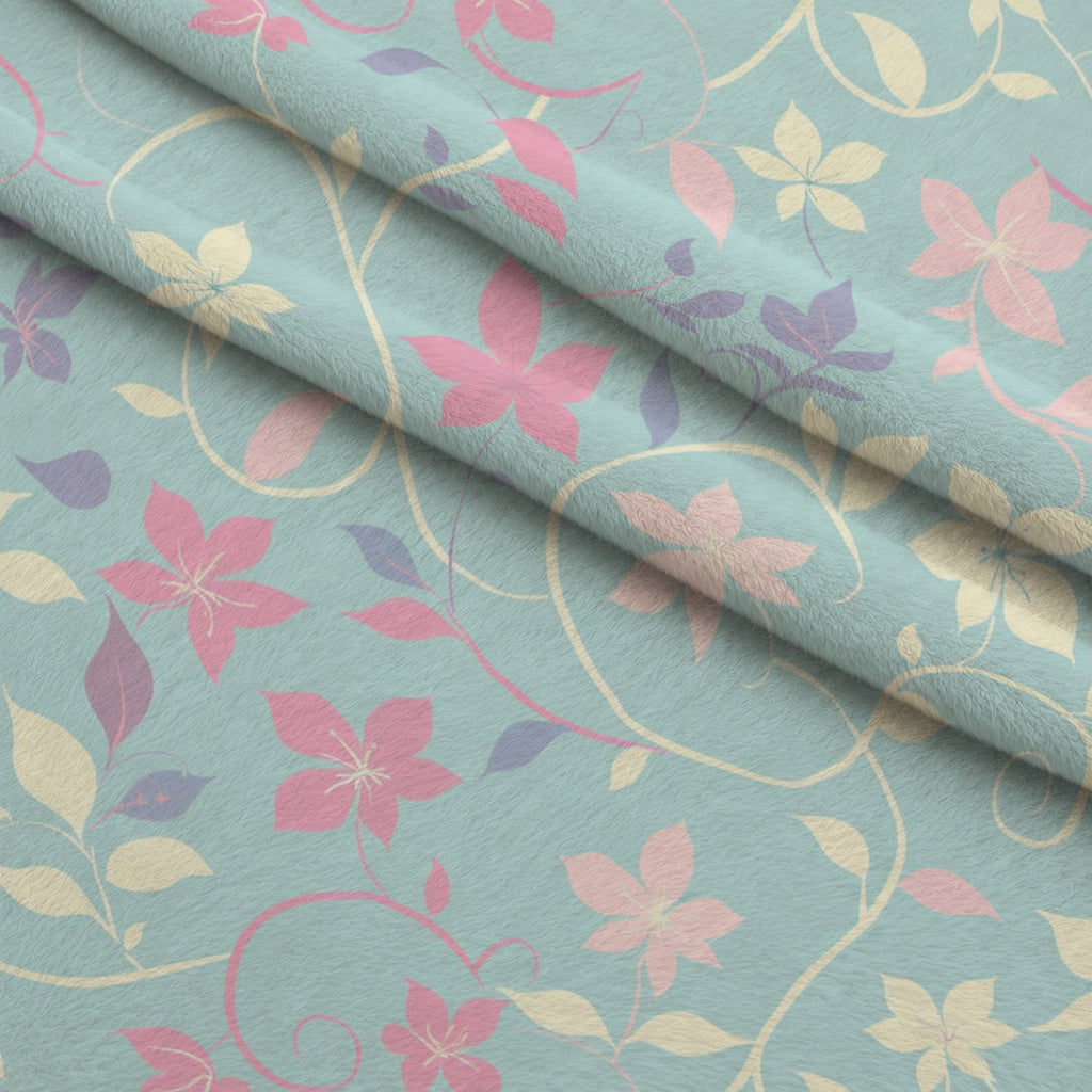 Blushing Meadow Pattern 9 Fleece Fabric — fleece fabric folded close-up preview (mv-fleece-v1:lying)