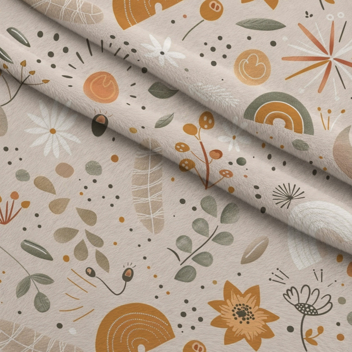 Boho Baby Dreams Pattern 22 Fleece Fabric — fleece fabric folded close-up preview (mv-fleece-v1:lying)