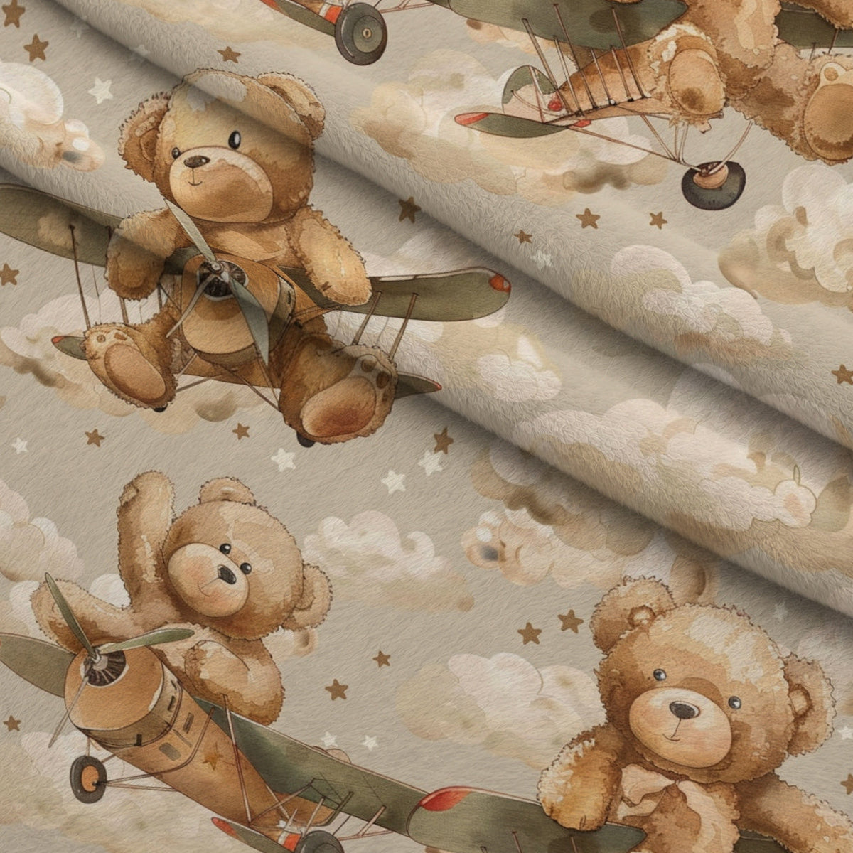 Boho Baby Dreams Pattern 5 Fleece Fabric — fleece fabric folded close-up preview (mv-fleece-v1:lying)
