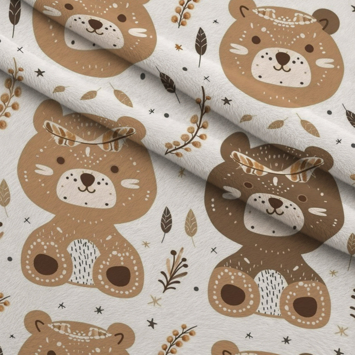 Boho Baby Dreams Pattern 6 Fleece Fabric — fleece fabric folded close-up preview (mv-fleece-v1:lying)
