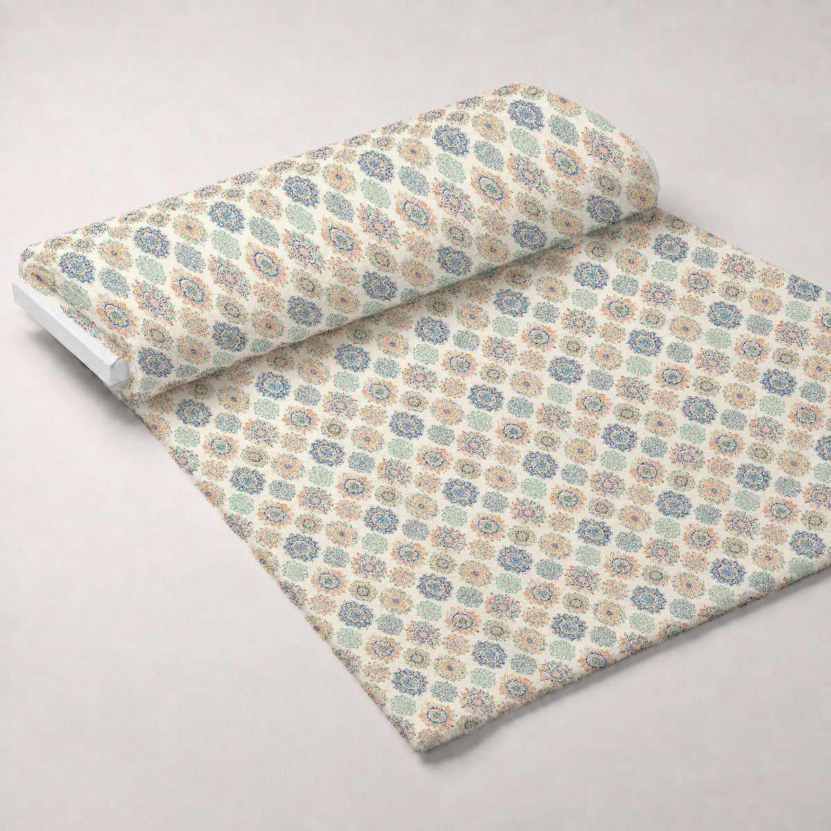 Boho Medallions Pattern 1 Fleece Fabric — fleece fabric unrolled bolt preview (mv-fleece-v1:bolt)
