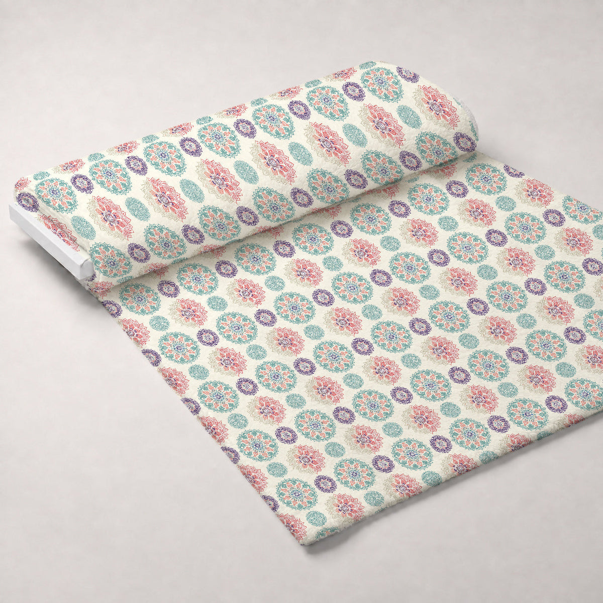 Boho Medallions Pattern 11 Fleece Fabric — fleece fabric unrolled bolt preview (mv-fleece-v1:bolt)