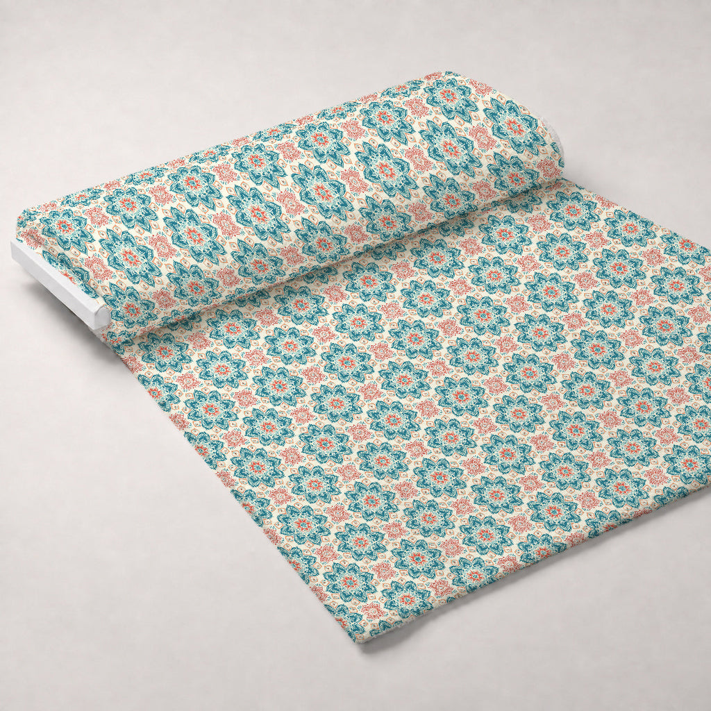 Boho Medallions Pattern 12 Fleece Fabric — fleece fabric unrolled bolt preview (mv-fleece-v1:bolt)