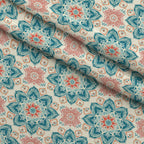 Boho Medallions Pattern 12 Fleece Fabric — fleece fabric folded close-up preview (mv-fleece-v1:lying)