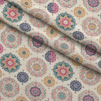 Boho Medallions Pattern 4 Fleece Fabric — fleece fabric folded close-up preview (mv-fleece-v1:lying)