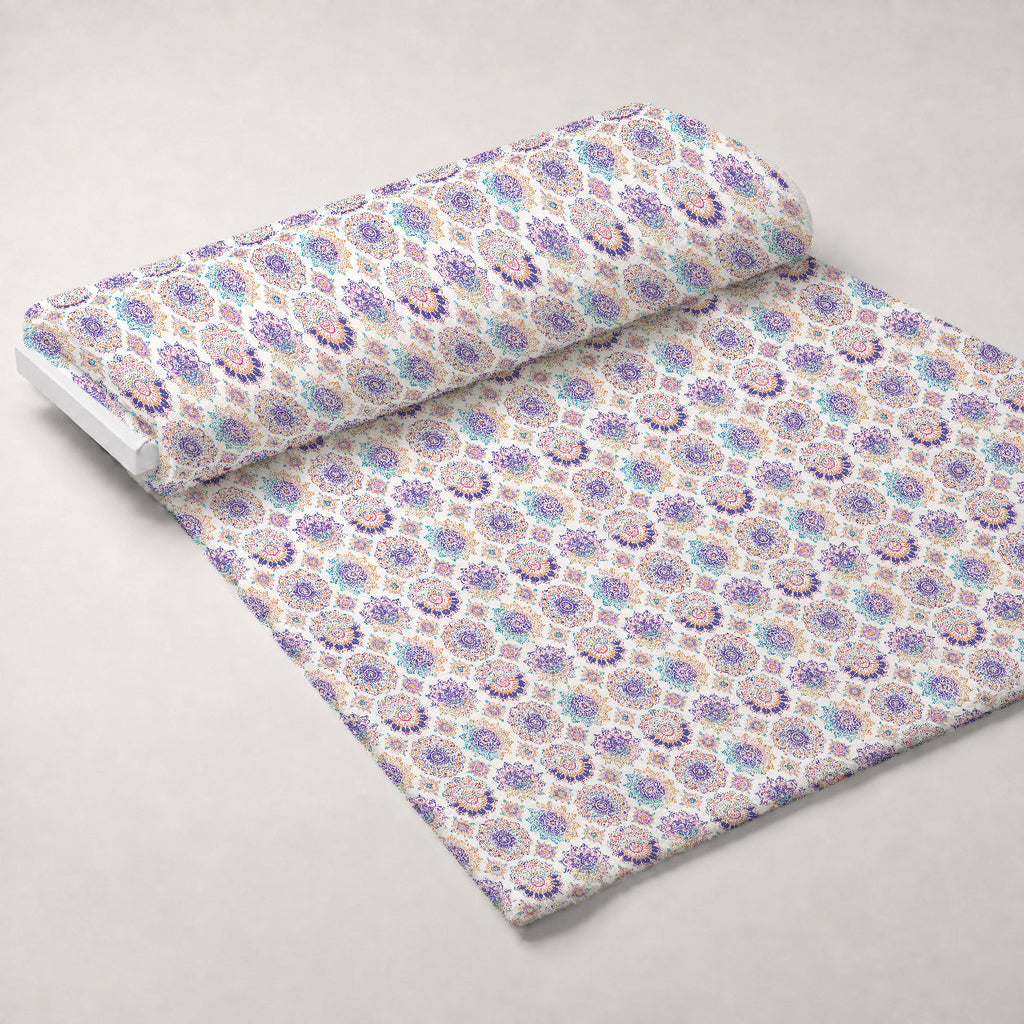 Boho Medallions Pattern 6 Fleece Fabric — fleece fabric unrolled bolt preview (mv-fleece-v1:bolt)