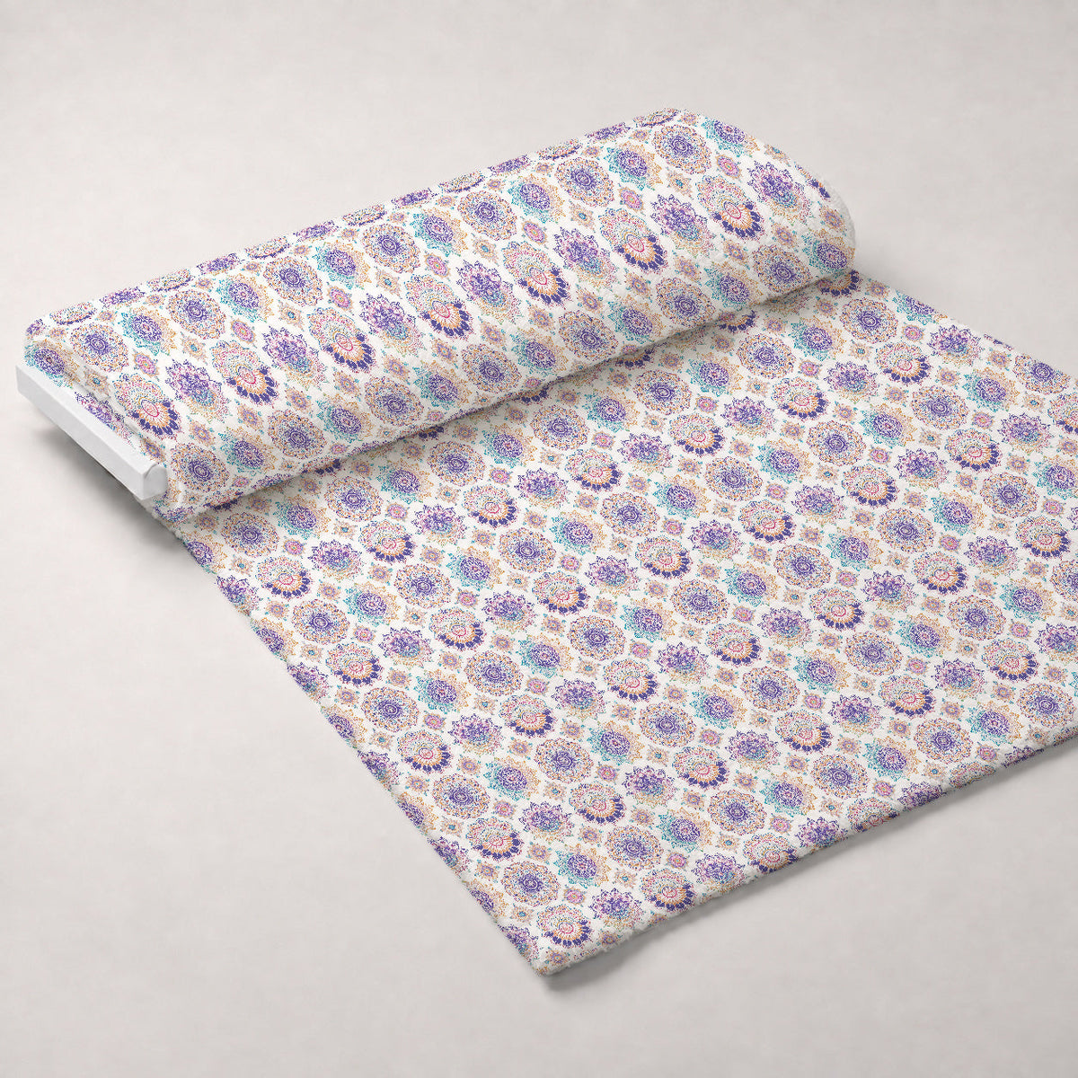 Boho Medallions Pattern 6 Fleece Fabric — fleece fabric unrolled bolt preview (mv-fleece-v1:bolt)