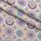 Boho Medallions Pattern 6 Fleece Fabric — fleece fabric folded close-up preview (mv-fleece-v1:lying)