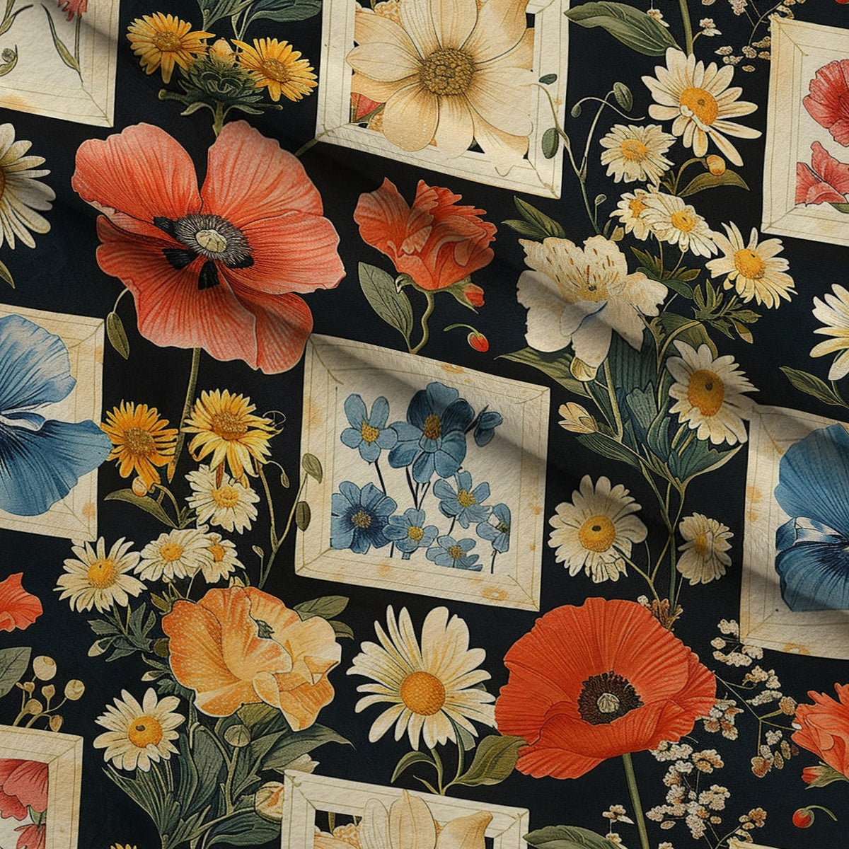 Botanical Tarot Pattern 11 Fleece Fabric — fleece fabric folded close-up preview (mv-fleece-v1:lying)