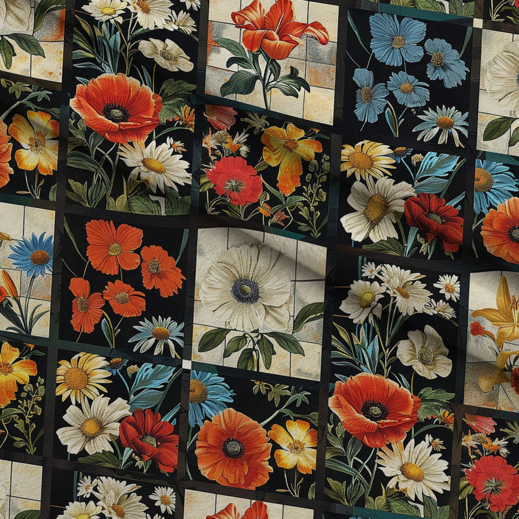 Botanical Tarot Pattern 13 Fleece Fabric — fleece fabric folded close-up preview (mv-fleece-v1:lying)