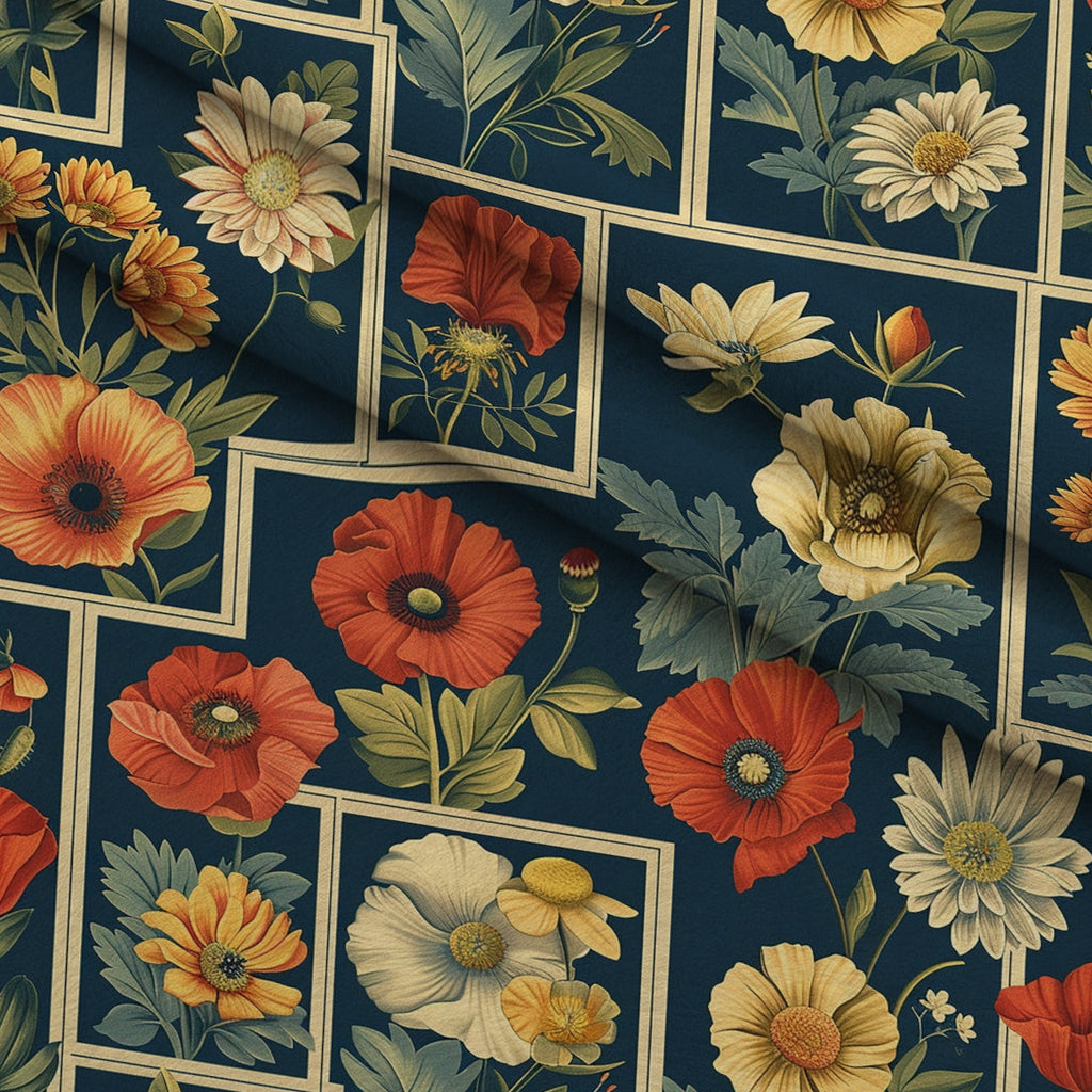 Botanical Tarot Pattern 14 Fleece Fabric — fleece fabric folded close-up preview (mv-fleece-v1:lying)