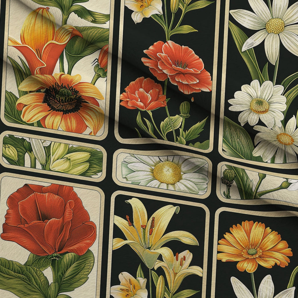 Botanical Tarot Pattern 17 Fleece Fabric — fleece fabric folded close-up preview (mv-fleece-v1:lying)