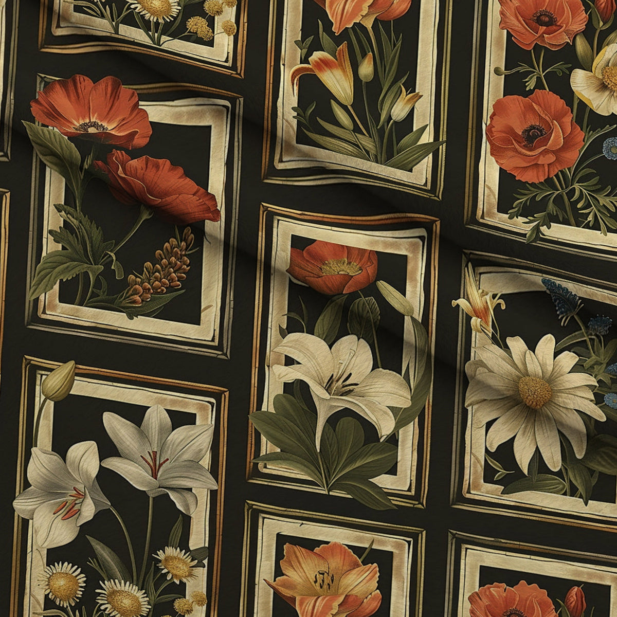 Botanical Tarot Pattern 2 Fleece Fabric — fleece fabric folded close-up preview (mv-fleece-v1:lying)
