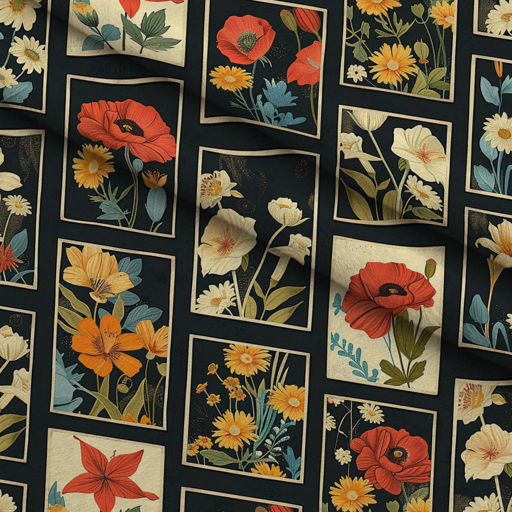 Botanical Tarot Pattern 9 Fleece Fabric — fleece fabric folded close-up preview (mv-fleece-v1:lying)