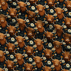 Bovine Blooms Pattern 1 Fleece Fabric — fleece fabric folded close-up preview (mv-fleece-v1:lying)