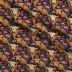 Bovine Blooms Pattern 12 Fleece Fabric — fleece fabric folded close-up preview (mv-fleece-v1:lying)