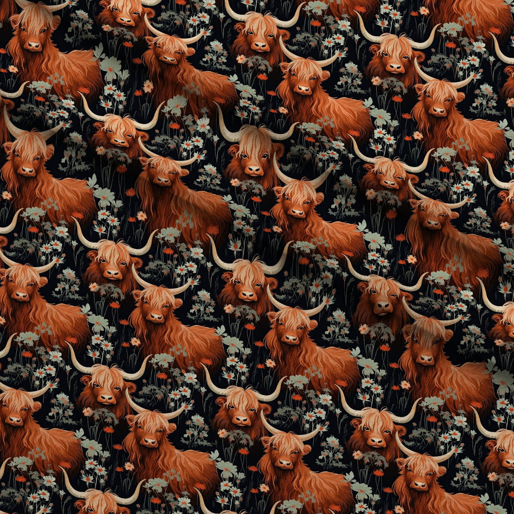 Bovine Blooms Pattern 9 Fleece Fabric — fleece fabric folded close-up preview (mv-fleece-v1:lying)