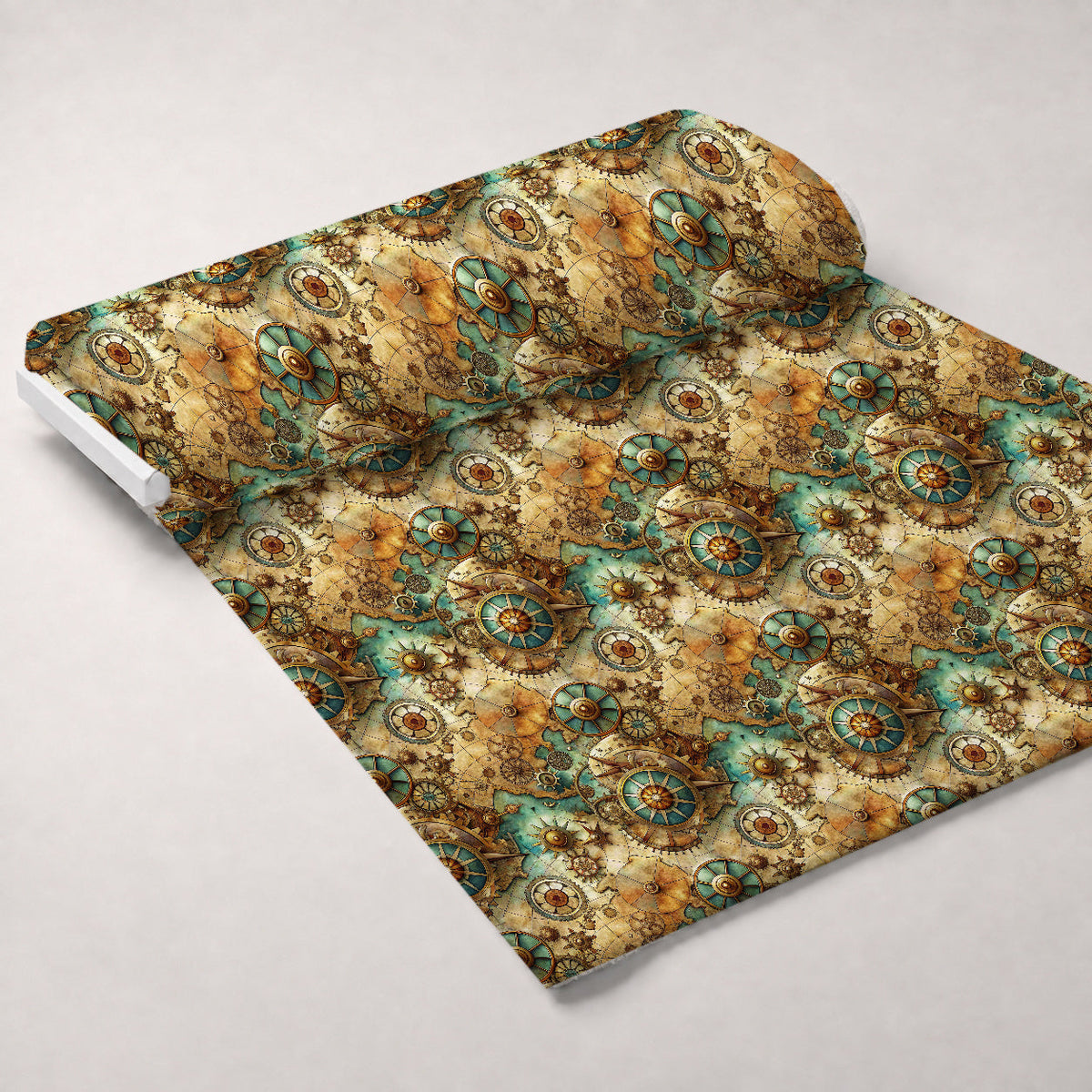 Brass Atlas Pattern 3 Fleece Fabric — fleece fabric unrolled bolt preview (mv-fleece-v1:bolt)