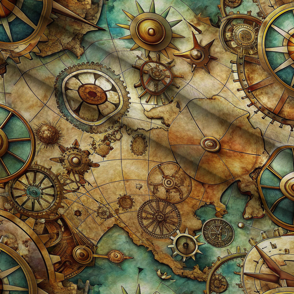 Brass Atlas Pattern 3 Fleece Fabric — fleece fabric folded close-up preview (mv-fleece-v1:lying)