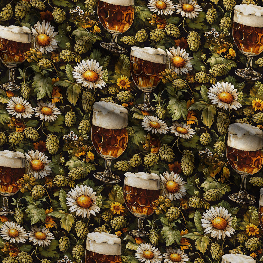 Brewery Blooms Pattern 12 Fleece Fabric — fleece fabric folded close-up preview (mv-fleece-v1:lying)