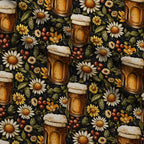 Brewery Blooms Pattern 2 Fleece Fabric — fleece fabric folded close-up preview (mv-fleece-v1:lying)