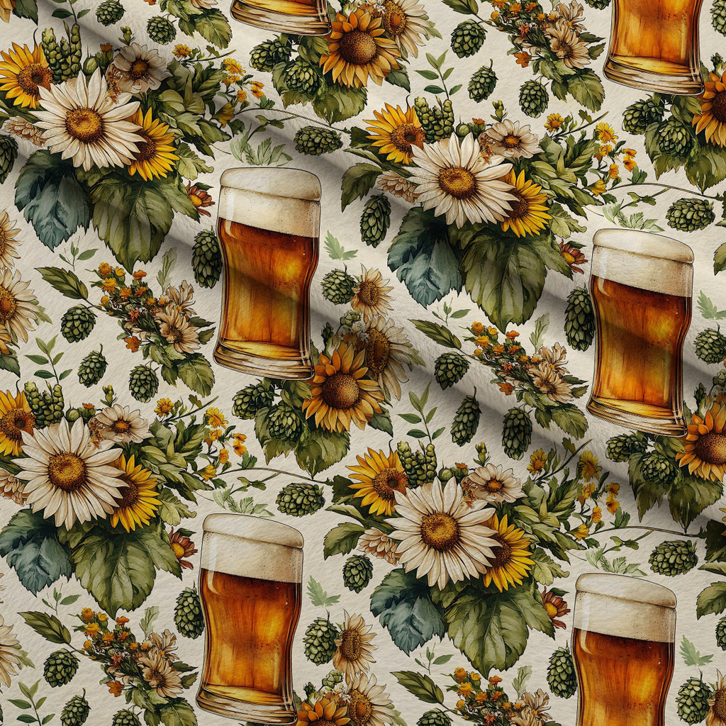 Brewery Blooms Pattern 9 Fleece Fabric — fleece fabric folded close-up preview (mv-fleece-v1:lying)