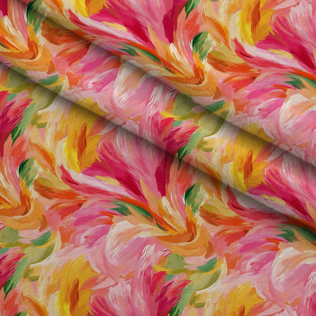 Brushstroke Bouquet Pattern 12 Fleece Fabric — fleece fabric folded close-up preview (mv-fleece-v1:lying)