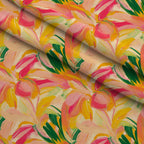Brushstroke Bouquet Pattern 6 Fleece Fabric — fleece fabric folded close-up preview (mv-fleece-v1:lying)