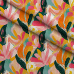 Brushstroke Bouquet Pattern 9 Fleece Fabric — fleece fabric folded close-up preview (mv-fleece-v1:lying)