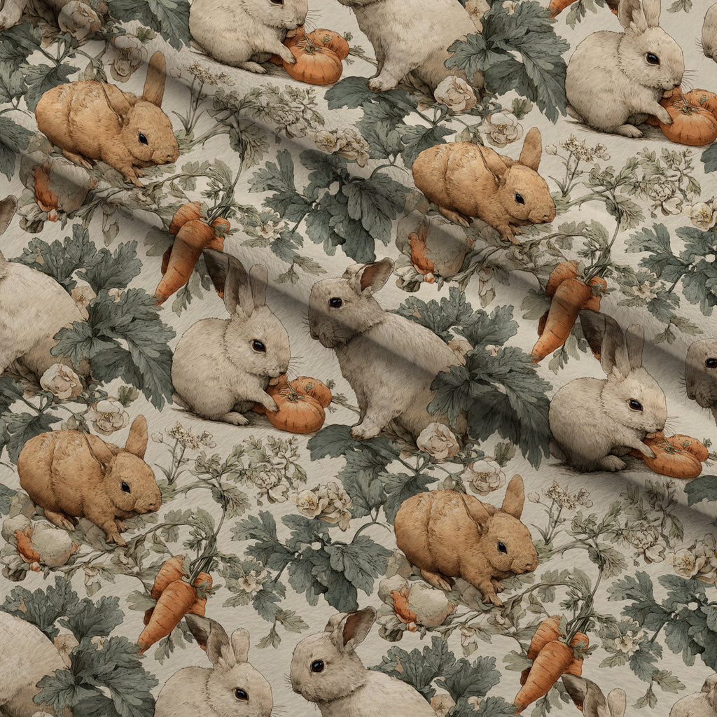 Bunny Blooms Pattern 11 Fleece Fabric — fleece fabric folded close-up preview (mv-fleece-v1:lying)