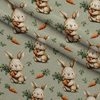 Bunny Blooms Pattern 13 Fleece Fabric — fleece fabric folded close-up preview (mv-fleece-v1:lying)
